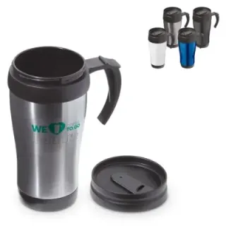 Double walled coffee mug metal 350ml - LT98759 (gadzety reklamowe)